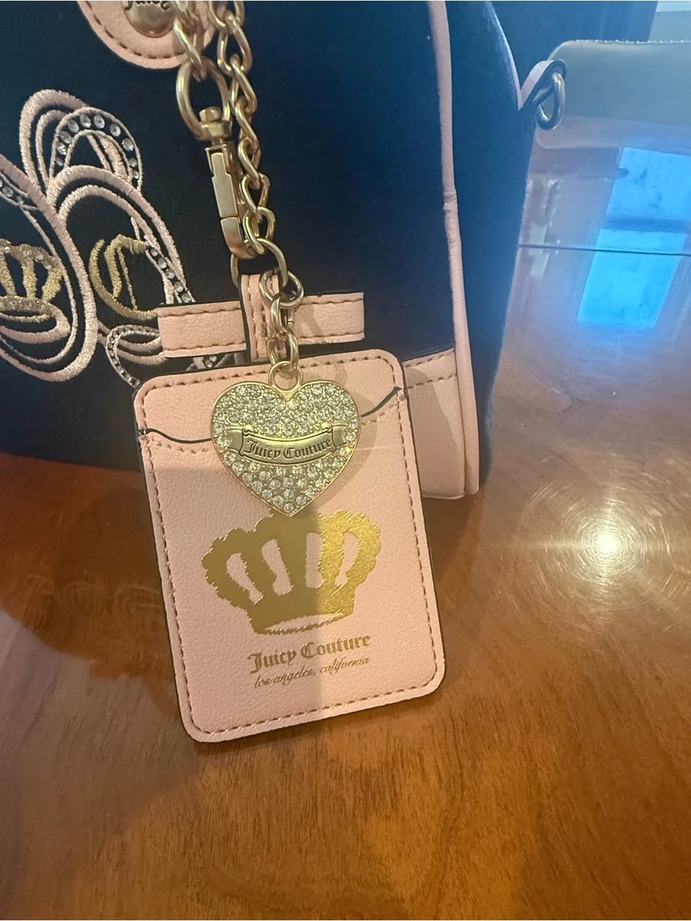 Juicy Couture Lovers Club Y2K Black & Pink Bowler Bag + Charms
